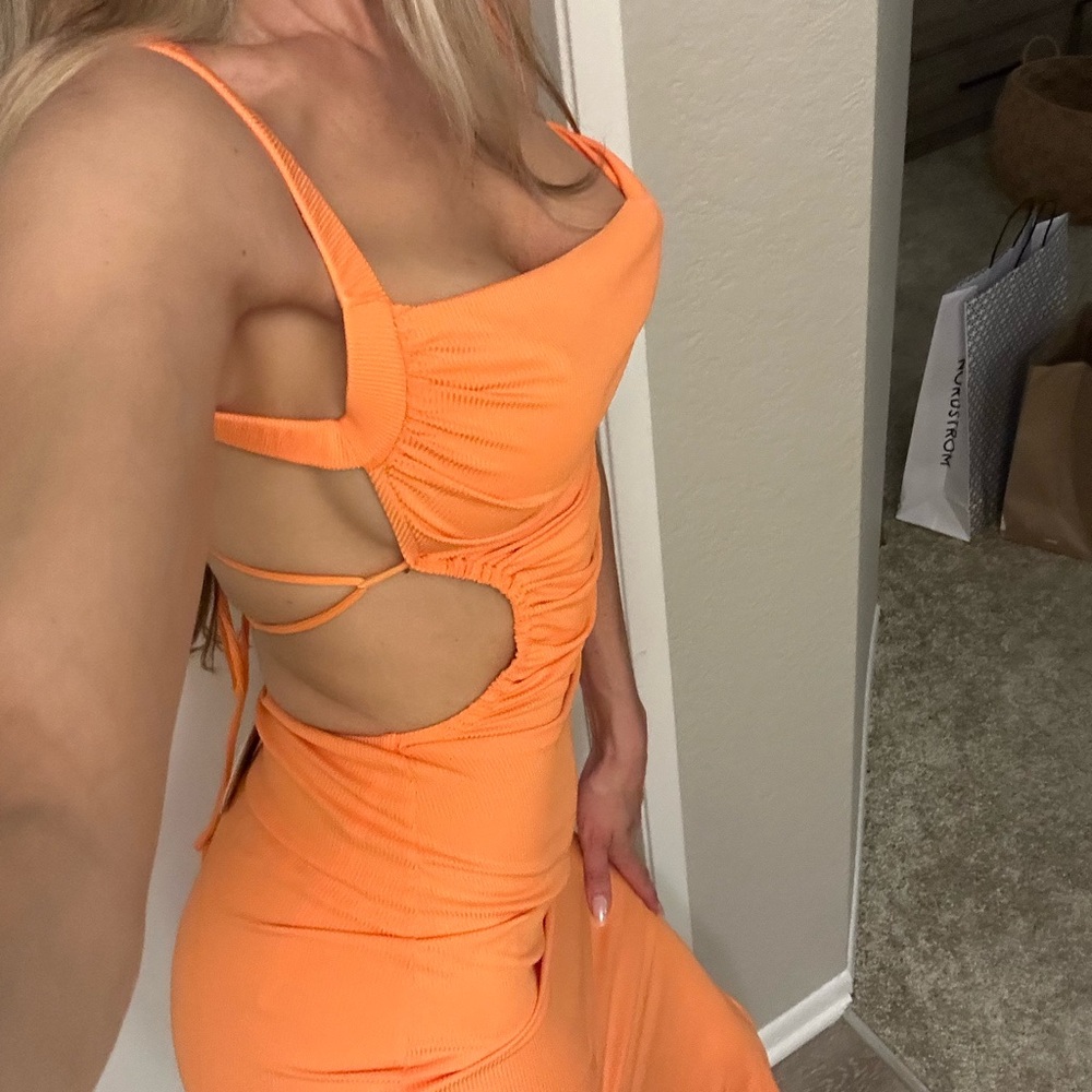 Vibrant Orange Sleeveless Dress